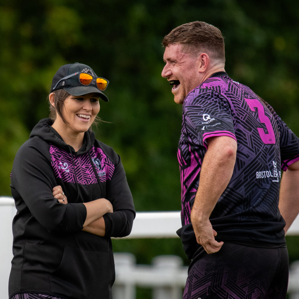 Bisons RFC coach talking to player