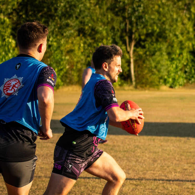 Bisons players during training