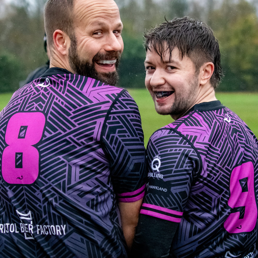 Bisons RFC players looking at the camera