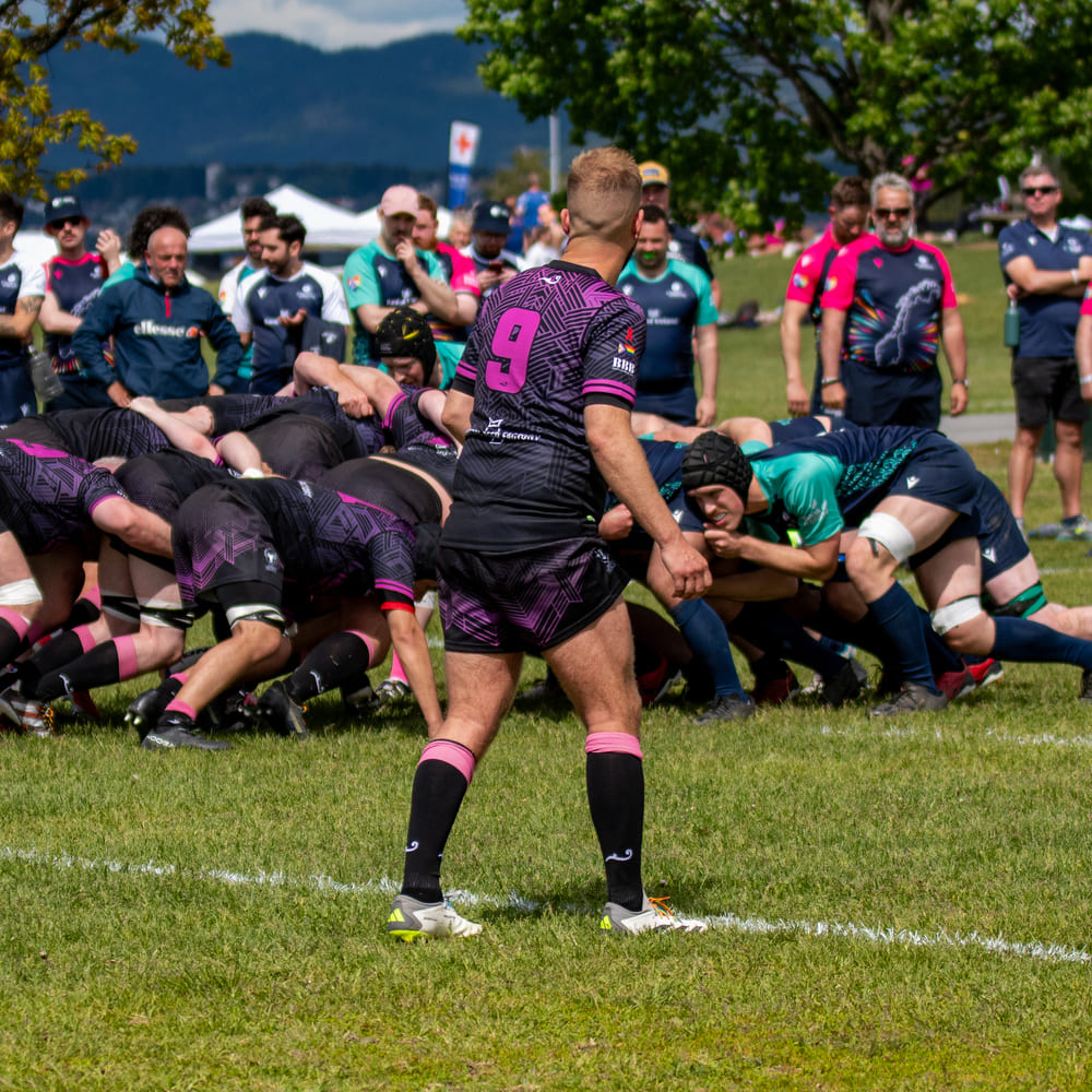 Bisons RFC player watching the scrum
