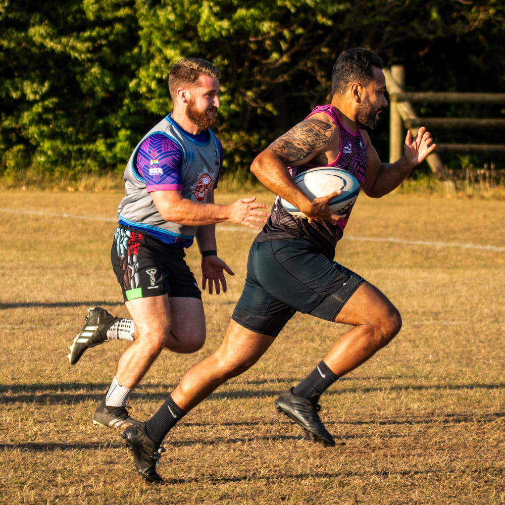 Bisons RFC touch training players running with ball